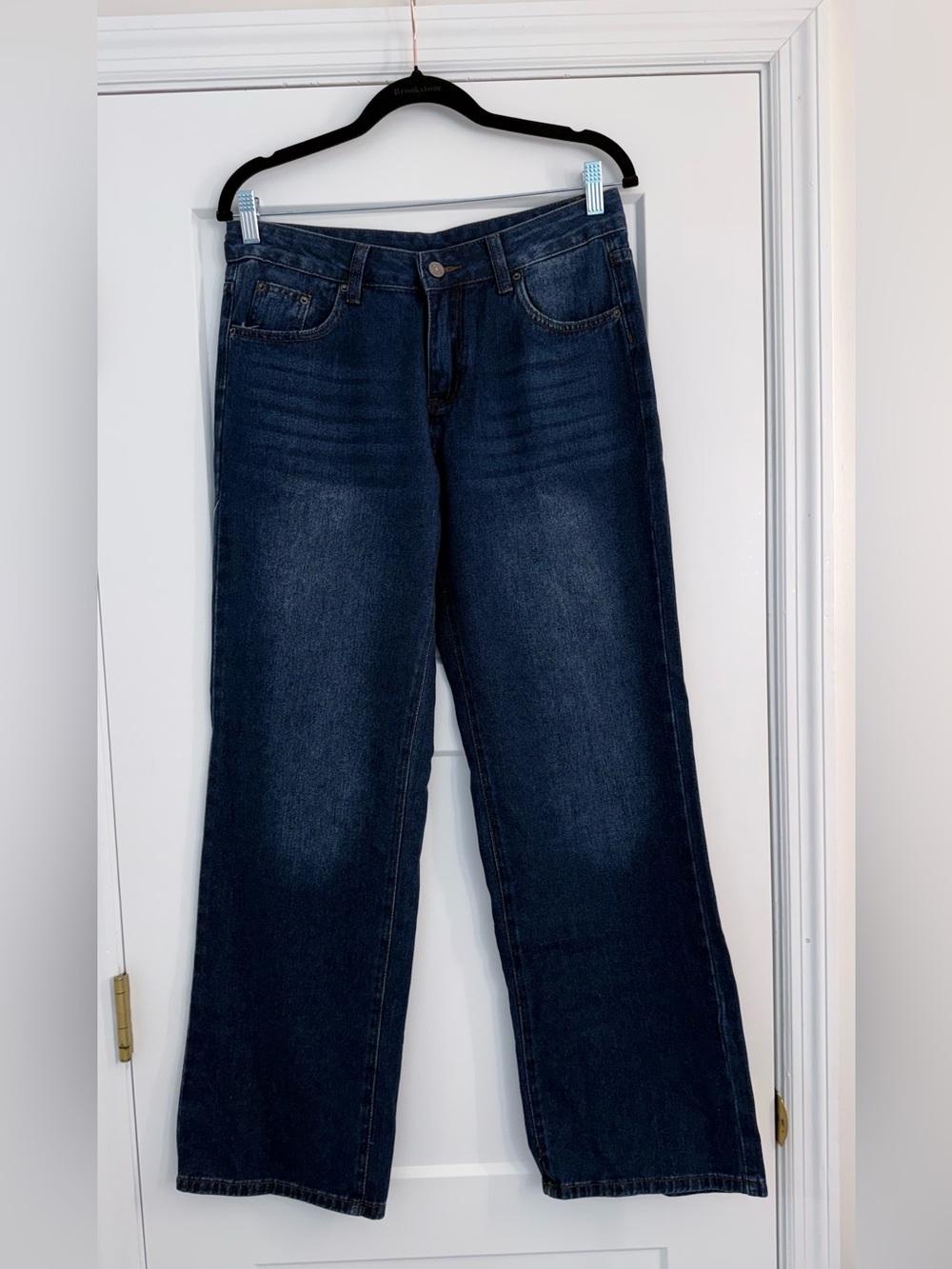 NWOT Gaiety Dark Wash Mid Rise Wide Leg Stretch Jeans Size M - Picture 4 of 9